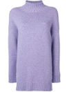 Pringle Of Scotland Turtleneck Long Length Sweater In Purple