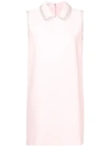 Miu Miu Rhinestone Embellished Straight Dress In Pink