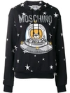 Moschino Space Teddy Hoodie In Nero