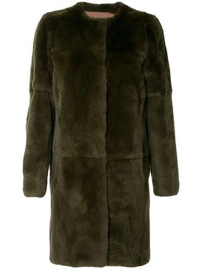 Yves Salomon Meteo Rex Coat In Green