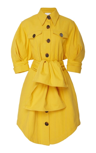 Acler Priestly Denim Mini Dress In Yellow | ModeSens