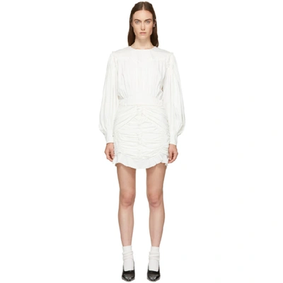Isabel Marant Unice Off-white Ruffle Dress In 20wh White