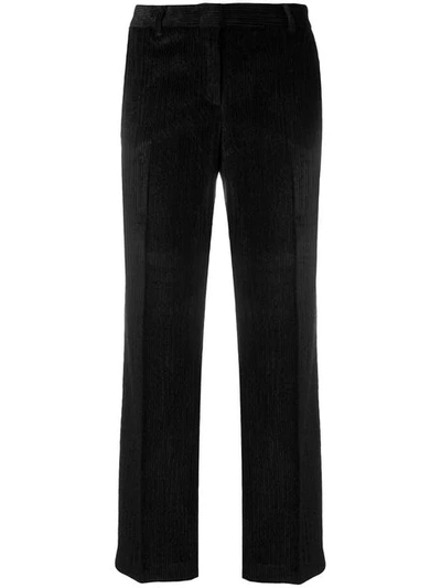 Tonello Cropped Velvet Trousers - Black