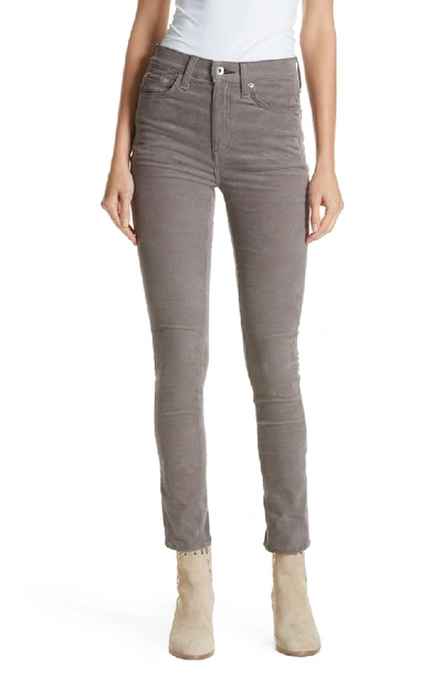 Rag & Bone High-waist Corduroy Skinny Ankle Jeans In Nickel
