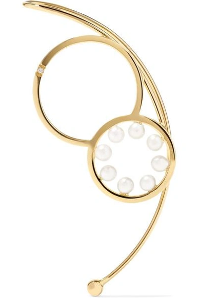 Delfina Delettrez 18-karat Gold, Pearl And Diamond Earring