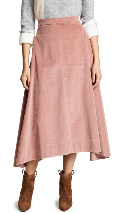 Elizabeth And James Danielle Cotton-corduroy Midi Skirt In Cameo