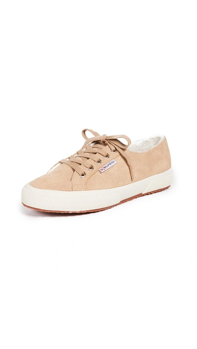 Superga 2750 Suede Lace Up Sneakers In Desert