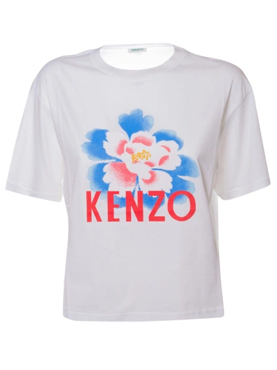 Kenzo Floral Print T-shirt In 01c