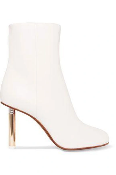 Vetements Woman Leather Ankle Boots White