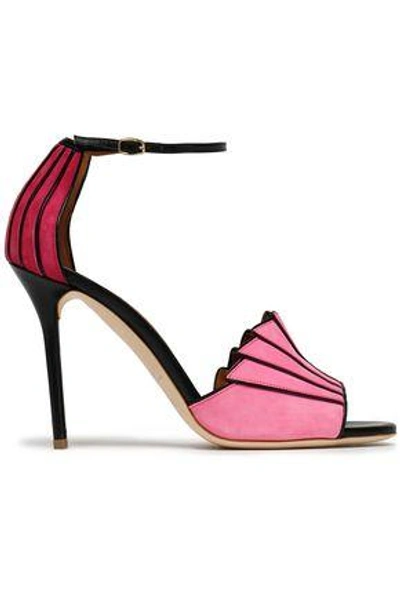 Malone Souliers Woman Color-block Leather-trimmed Suede Pumps Pink