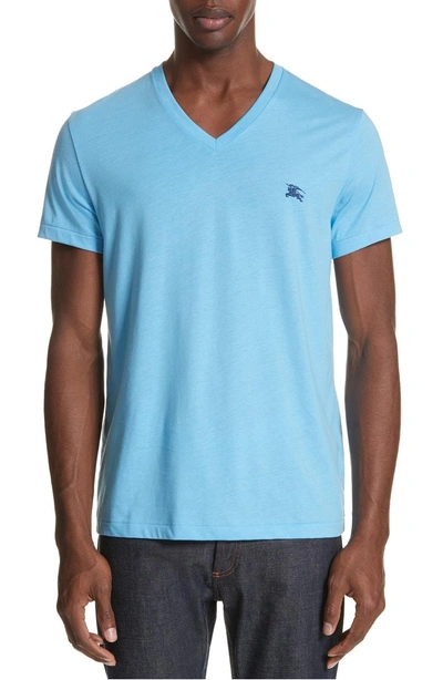 Burberry Jadford V-neck T-shirt In Blue Topaz