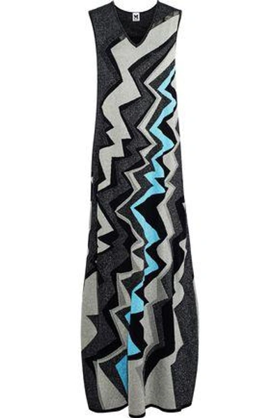 M Missoni Metallic Jacquard-knit Maxi Dress In Black