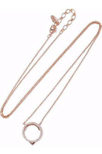 Astrid & Miyu Woman Fitzgerald Circle 14-karat Rose Gold-plated Crystal Necklace Rose Gold