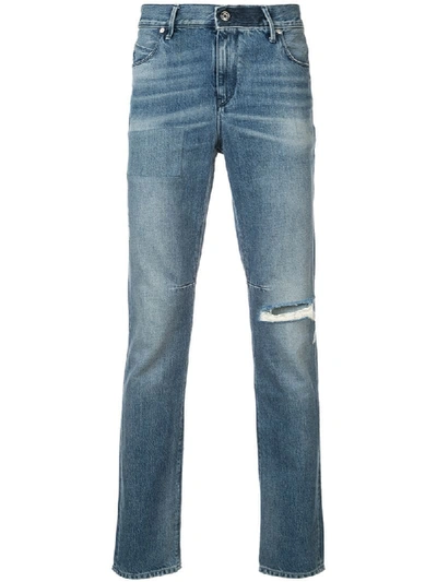 Rta Skinny-fit Distressed Printed Denim Jeans - Blue