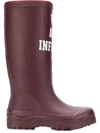 Undercover Printed Rubber Boots In Red