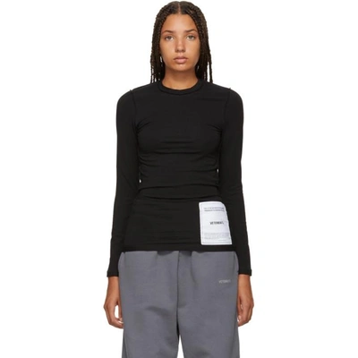 Vetements Black Fitted Inside Out Long Sleeve T-shirt
