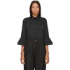 Marc Jacobs Frill-hem Fitted Blouse In 001 Black