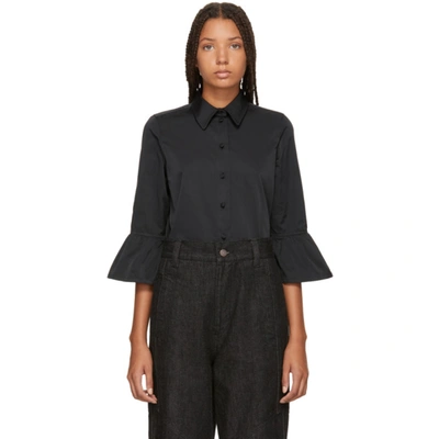 Marc Jacobs Frill-hem Fitted Blouse In 001 Black