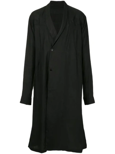 Julius Single-breasted Long Coat In Black
