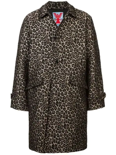 Adaptation Boxy Leopard Print Coat In Brown
