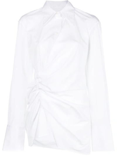 Helmut Lang Ruched Shirt In White