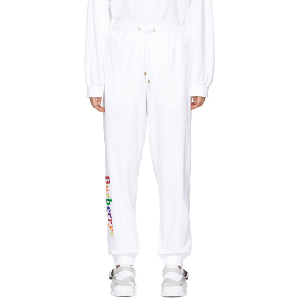 Burberry Rainbow Logo Cotton-jersey In White ModeSens