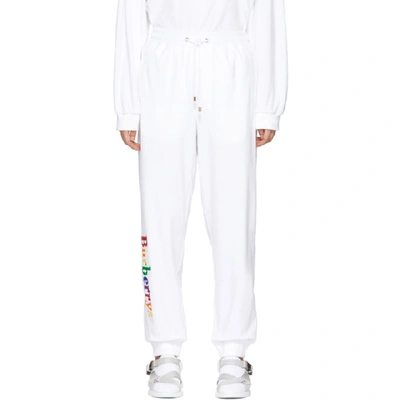 Burberry Rainbow Logo Cotton-jersey Joggers In White | ModeSens