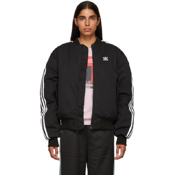 adidas black bomber jacket