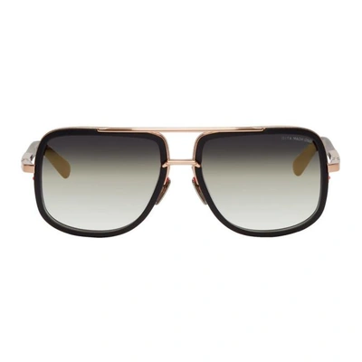 Dita Black And Gold Mach-one Sunglasses In Black/gold