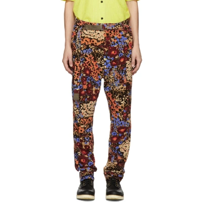 Sacai Multicolor Floral Print Trousers In 651 Beige
