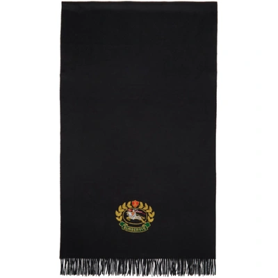 Burberry The Large Classic Cashmere Scarf With Archive Logo - Black