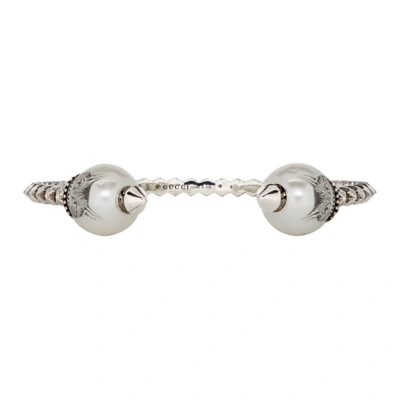 Gucci Silver Pearl Bracelet In 8113 Silver