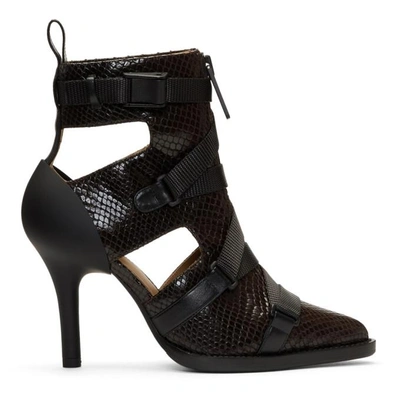 Chloé Burgundy Tracy Croc Strap Heels