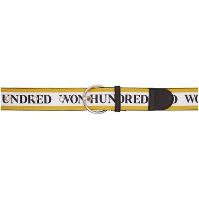 Won Hundred Yellow And White Lisbon Logo Belt In 5758 Sunset