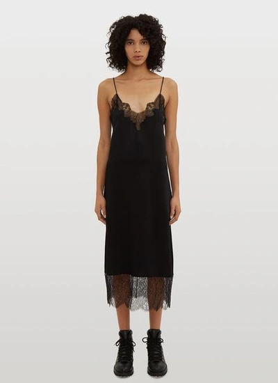 Valentino Lace Trim Cami Slip Dress In Black | ModeSens