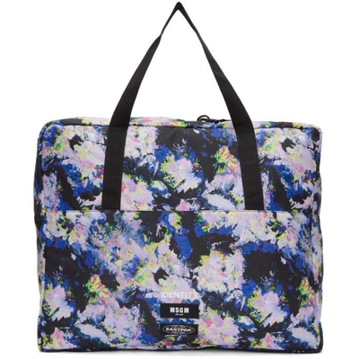 Msgm Multicolor Eastpak Edition Flowers Tote In 500 Flower