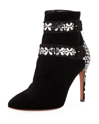 Alaïa 90mm Ankle Boot With Buckles In Black