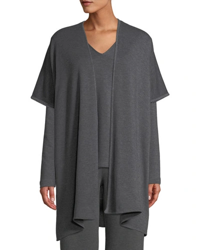 Natori Cocoon Heathered Topper Sweater In Gray
