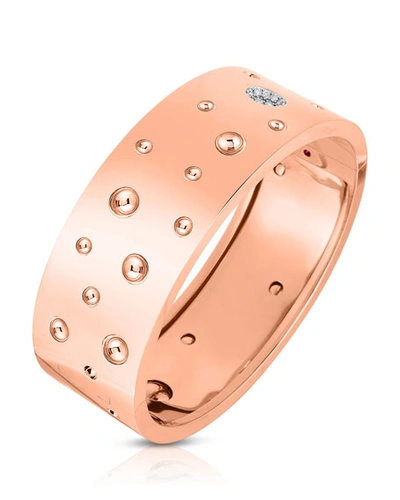 Roberto Coin Pois Moi Luna 18k Rose Gold Diamond Wide Bangle