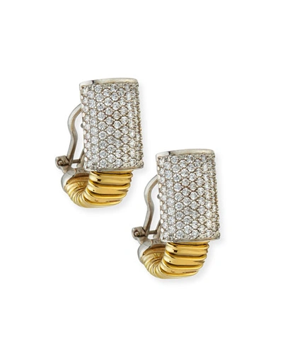 Alberto Milani Piazza Mercanti 18k Tubogas Small Diamond Huggie Hoop Earrings