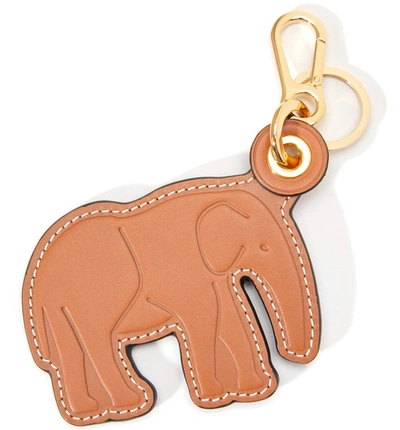 Loewe Elephant Charm In Tan/navy Blue