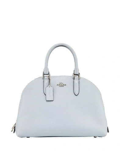 Coach Quinn Polished Leather Dome Satchel Bag In Sky