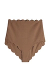 Marysia Santa Monica Scalloped Bikini Bottoms In Toffee