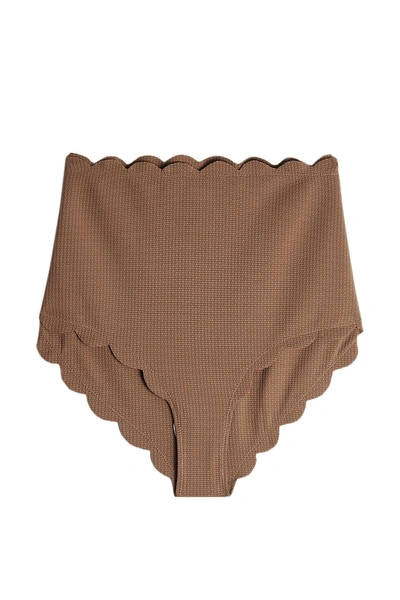 Marysia Santa Monica Scalloped Bikini Bottoms In Toffee