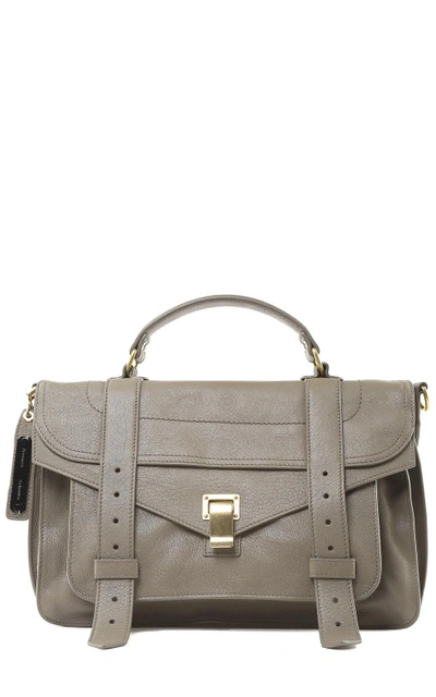 Proenza Schouler Ps1 Medium Lux Leather Shoulder Bag In Grigio