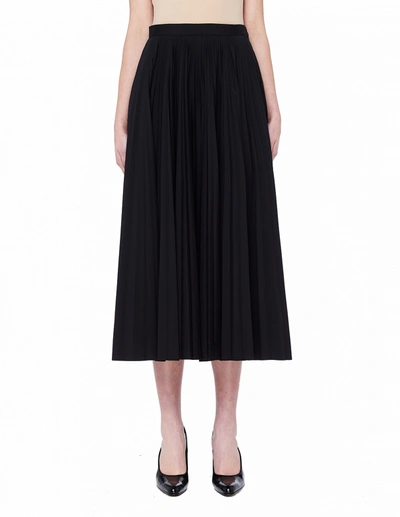Maison Margiela Black Tech-fabric Pleated Midi Skirt