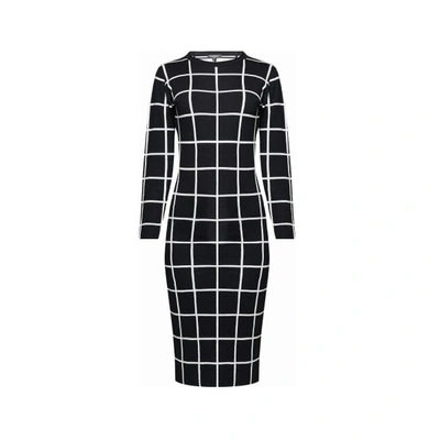 Rumour London Esther Monochrome Checked Jacquard Dress