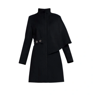 Rumour London Mayfair Black Asymmetric Wool Blend Coat