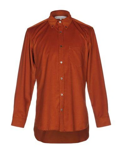 Private White V.c. Solid Color Shirt In Rust