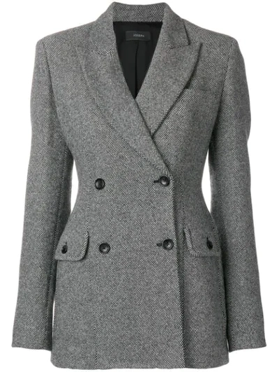 Joseph Moore Double-breasted Wool-blend Jacket In Grey